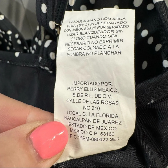 Jantzen Black & White Polka Dot Tankini Top with Built in Support Bra‎ sz 34D/DD - Picture 10 of 11